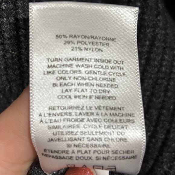 Express Oversized Heavyweight Gray Mockneck Sweater XL Minimalist Warm Academia - Picture 6 of 7